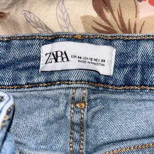 Zara Sky Blue Denim Trousers